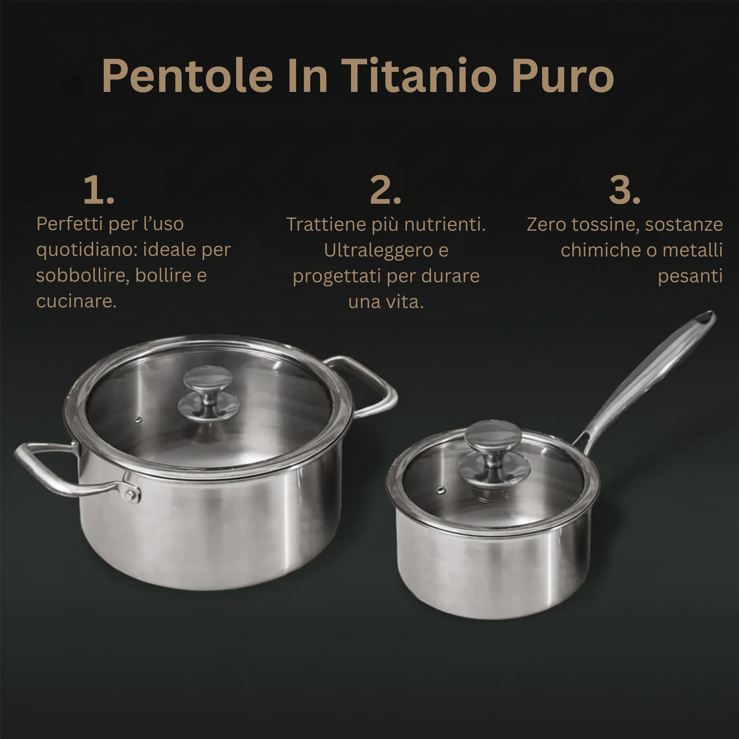 Set de Ollas de Titanio Puro