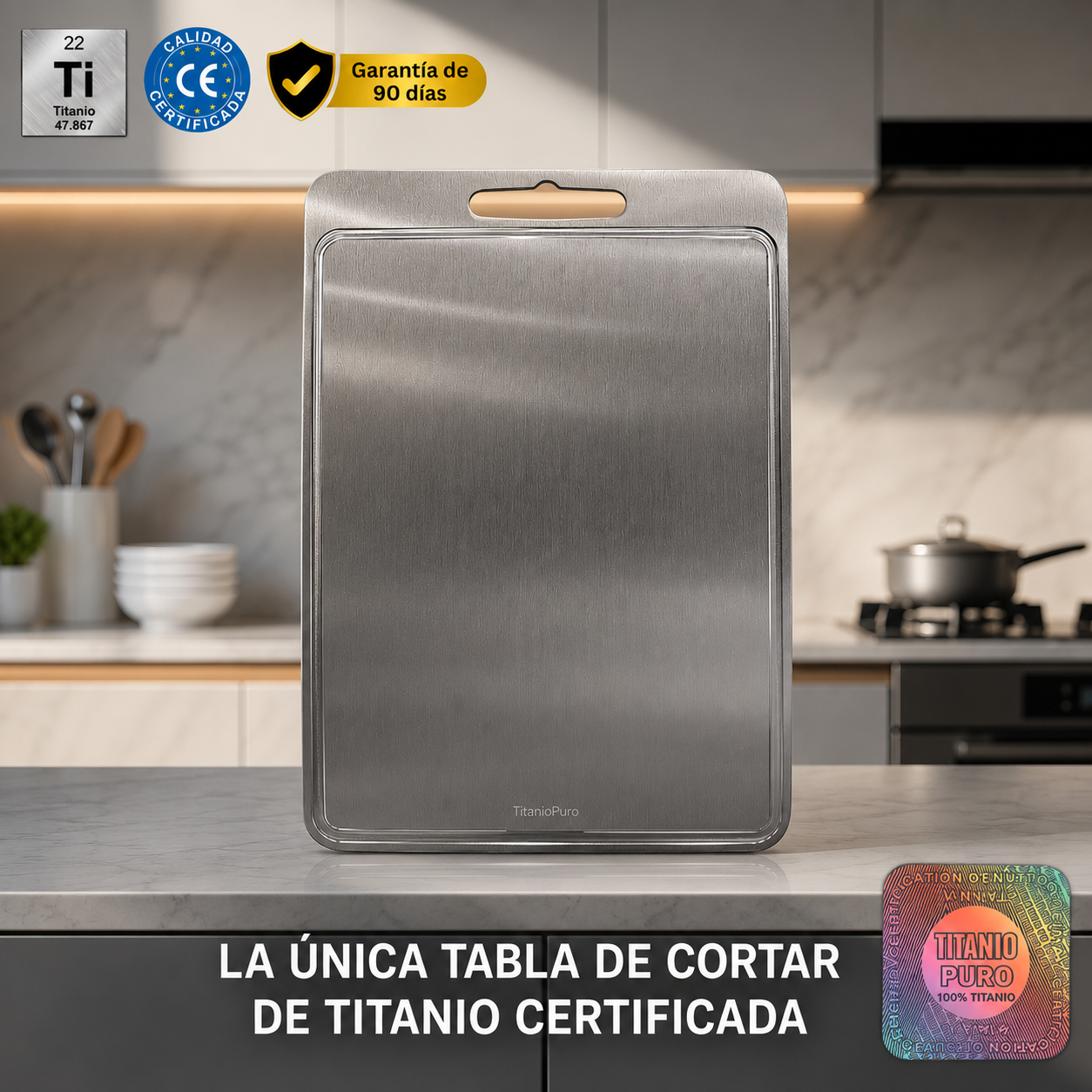 Titanio Puro - Tabla de Cortar de Titanio V2